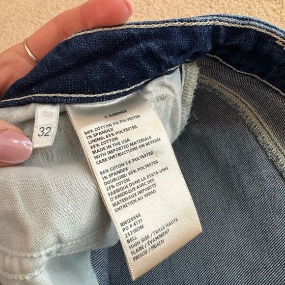 Women’s L’agence Dark Wash Boot Cut Jeans Sz 32 - Picture 3 of 4